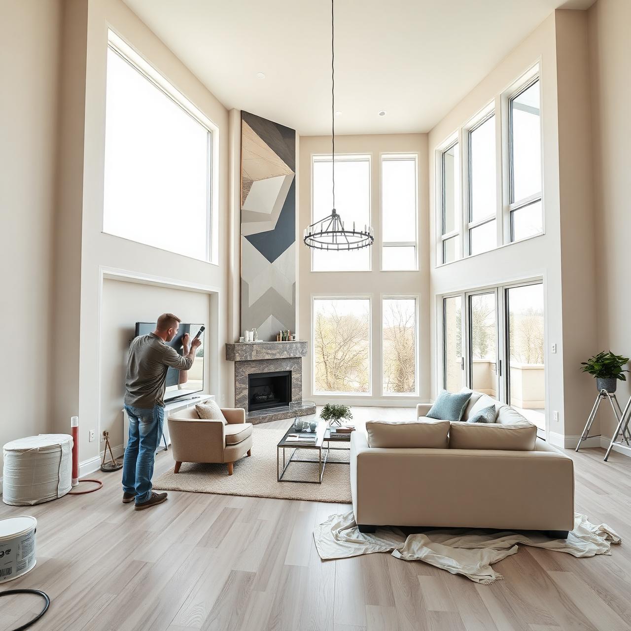 Salazar Painting crew preparing a luxury Florida home interior